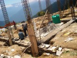 Almost finished pillars, earthquake resistant